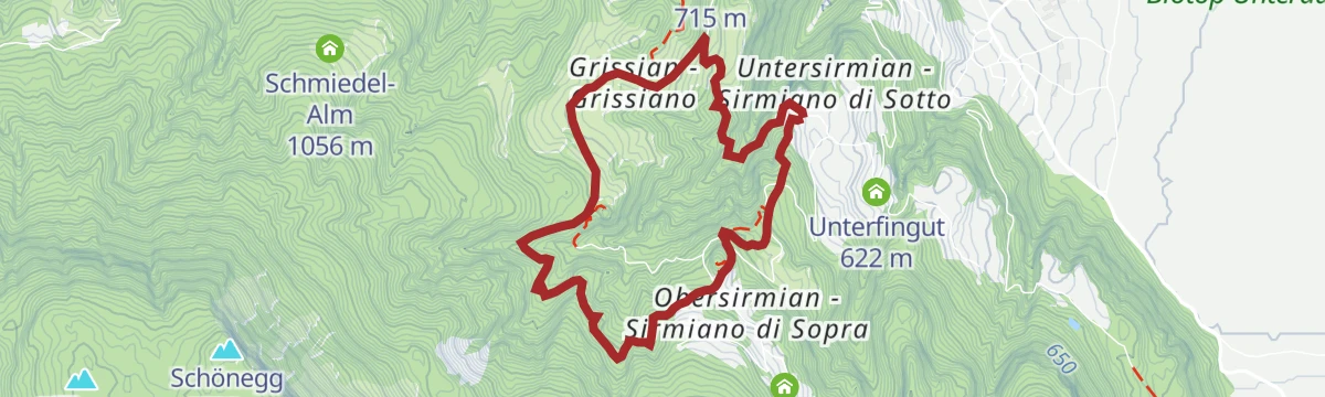 Route map: Escursione circolare da Sirmiano di Sotto, Grissiano, Sirmiano di Sopra, Sirmiano di Sotto